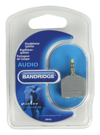 BANDRIDGE - HOOFDTELEFOON SPLITTER 3.5MM