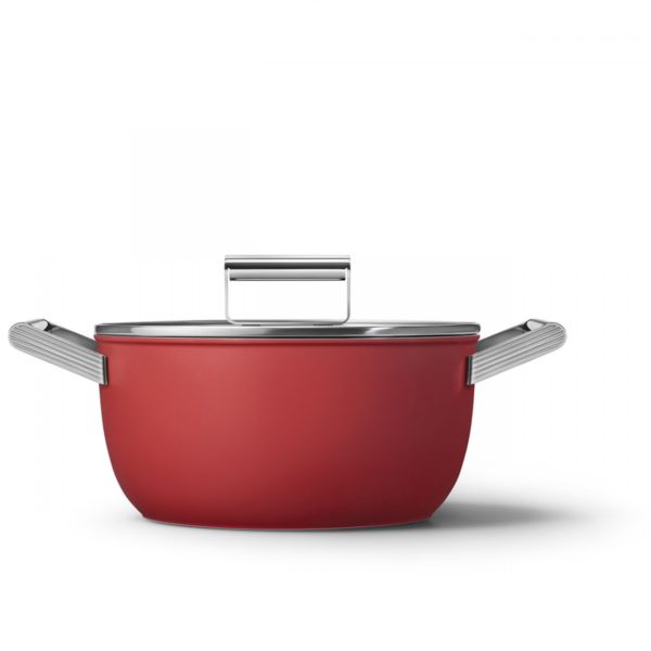 Smeg - KOOKPOT 24cm MET DEKSEL ROOD