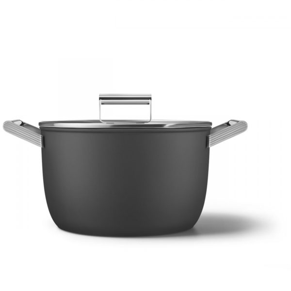 Smeg - KOOKPOT 26cm MET DEKSEL ZWART