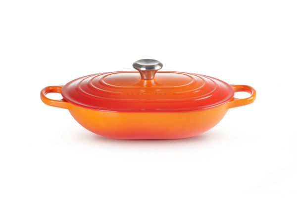 Le Creuset - Gietijzeren ""Oblong"" in Oranjerood 31 cm 3,4l