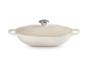 Le creuset - Oblong braad stoofpan bamboo Merinque