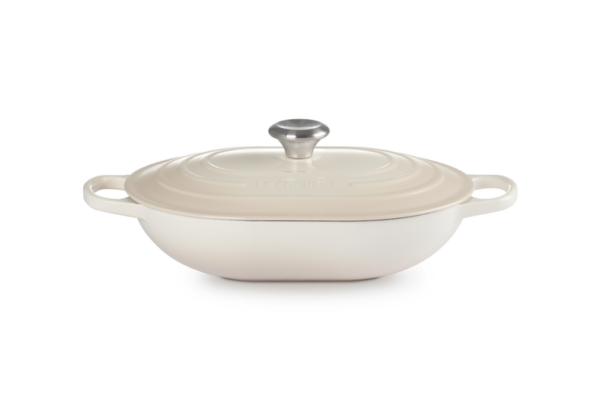 Le creuset - Oblong braad stoofpan bamboo Merinque