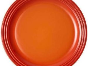 Le Creuset - Aardewerken klein bord in Oranjerood 22cm