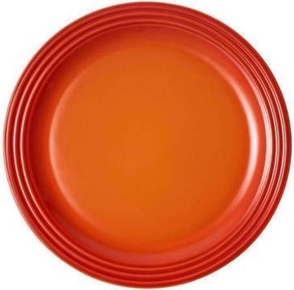 Le Creuset - Aardewerken klein bord in Oranjerood 22cm