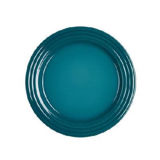 Le Creuset - Aardewerken klein bord in Deep Teal 22cm