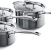 Le Creuset - RVS set van 3 steelpannen, 16cm / 18cm / 20cm