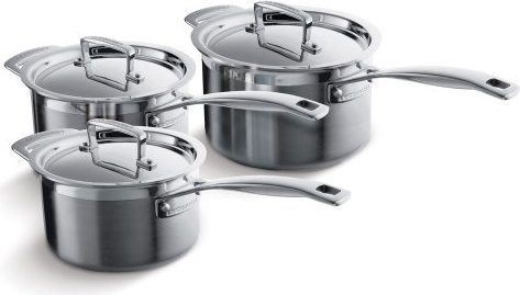 Le Creuset - RVS set van 3 steelpannen, 16cm / 18cm / 20cm