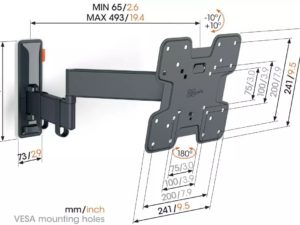 TVM 3245 FULL MOTION+ SMALL WALL MOUNT