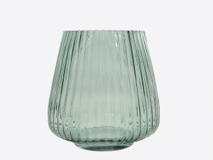 Point-Vergule - Vaas uit glas - Groen - 18cm