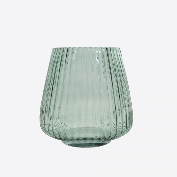 Point-Vergule - Vaas uit glas - Groen - 18cm