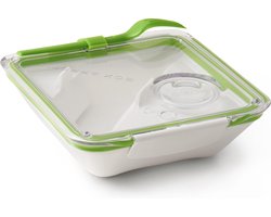 Black&Blum Lunchbox - 880 ml - 19x19x5.5 cm - wit - lime groen