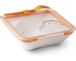 Black&Blum Lunchbox - 880 ml - 19x19x5.5 cm - wit - oranje