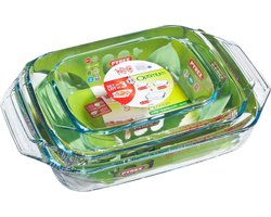 Pyrex - Ovenschalenset - 1,4l - 2,9l - 3,8l - 27x17x6cm - 35x32x6cm - 39x28x7cm