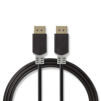 Nedis - CCBW37014AT20 Displayport 1.4-kabel Male - 2M - Antraciet