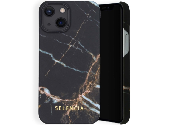 Selencia - iPhone 13 Mini Backcover, Marble Black