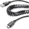 Data kabel, micro-usb, opgerold, zwart