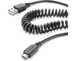 Data kabel, micro-usb, opgerold, zwart