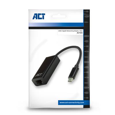 ACT - USB-C Gigabit network adapter, Zip Bag