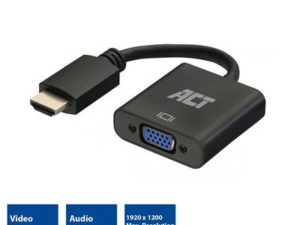 ACT - 0.15 meters, HDMI-A male to VGA female adapter, with audio