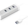 3 port USB 3.0 hub & Gb Ethernet adapter - Alu