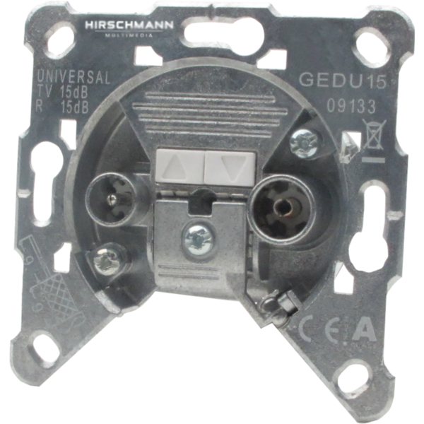 HIRSCHMANN - GEDU 15 shop, 695003007 Wandcontactdoos voor 15 dB rijgsysteem