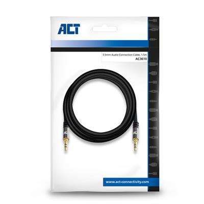 ACT - 1,5 meter stereo audio 3,5 mm jack male - male