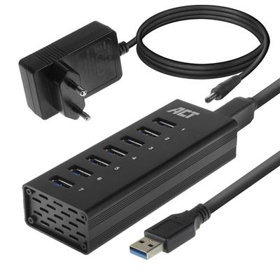 ACT - USB Hub 3.2, 7x USB-A, met stroomadapter