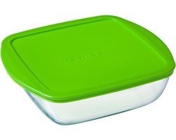 Pyrex - Schaal Vierkant Inclusief Deksel - 1l - Transparant