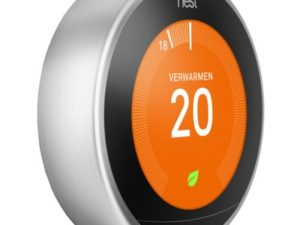 Google - nest learning thermostat steel - T3028FD