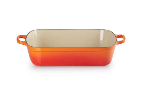 Le Creuset - Gietijzeren rechthoekige braadslede in Oranjerood 37cm 6,6l