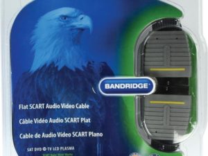 Bandridge - BVL7310 - FLAT SCART AV KABEL M M - 10M - Zwart, Grijs