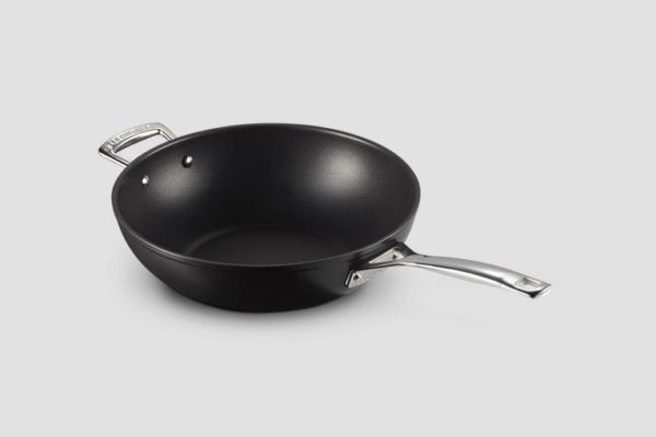 Le Creuset - Anti-aanbak wokpan + handvat in Zwart 30cm 4,7l