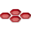 LE CREUSET - Set 4 Pratos 9,5cm Hexagon, Cereja