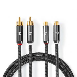 Nedis - Stereo-Audiokabel | 2x RCA Man 2x rca vrouw - 5.0M