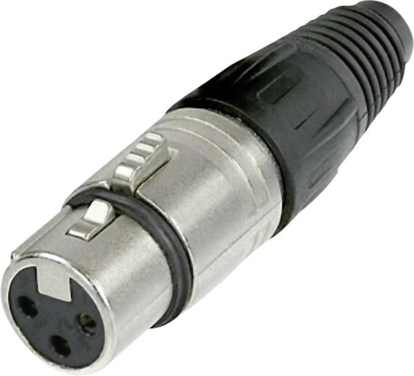 Neutrik - NC3FX 3 pins XLR socket - Zwart /Grijs