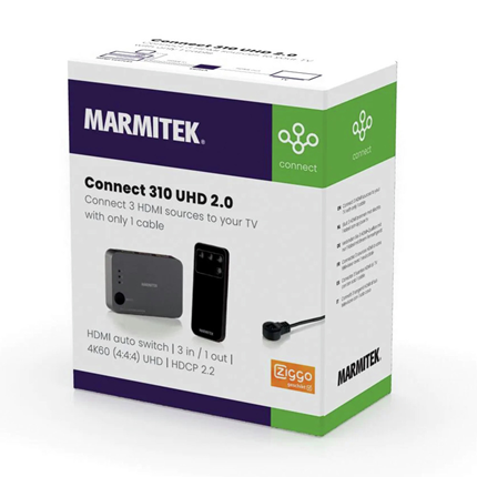 Marmitek - Connect 310 UHD 2.0 HDMI auto schakelaar 3in/1