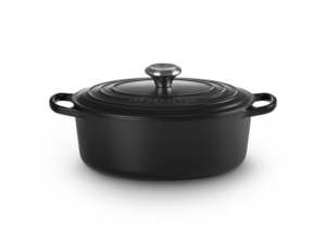 LE CREUSET - OVALE BRAAD-/STOOFPAN 27CM MATTE BLACK RS KNOP