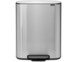 BRABANTIA - Bo Prullenbak - 2 x 30 l - Matt Steel Fingerprint Proof