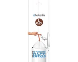 BRABANTIA - PerfectFit Afvalzak met trekbandsluiting - 40/45l - Code L - 10st