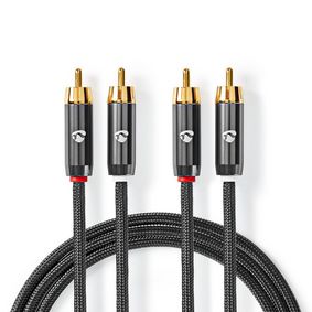 Nedis - Stereo-Audiokabel 2x RCA Male | 2x RCA Male | Verguld | 3.00 m