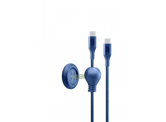 CELLULARLINE - Click bedside kabel, usb-c naar usb-c, 1,5m home+office, blauw