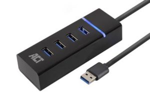 ACT - USB Hub 3.2, 4x USB-A, zwart