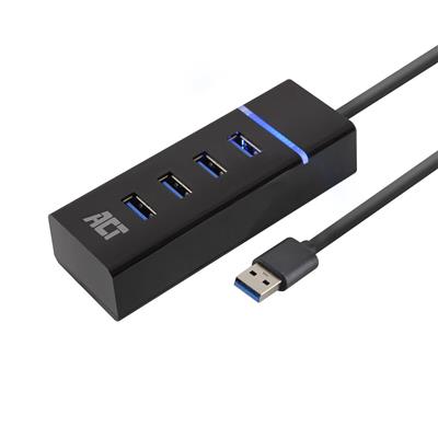 ACT - USB Hub 3.2, 4x USB-A, zwart