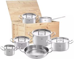 FISSLER-ORIGINAL-PROFI COLLECTION SET 7PCSIN HOUTEN KIST