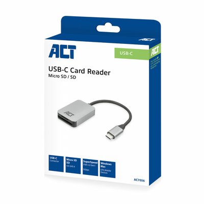 Act usb-c card reader for sd and micro s