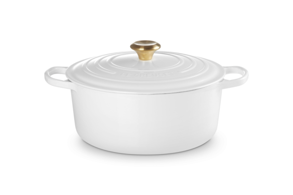 * LE CREUSET - Braad/ stoofpan rond wit- 28 cm- 6.7L