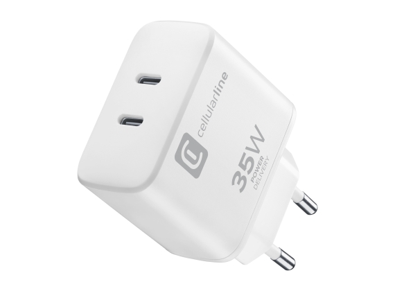 CELLULARLINE - Reislader Apple 35W, 2x USB-C PD, wit