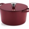 FISSLER MOMENTS KOOKPOT BURGUNDY RED D24CMGIETIJZER