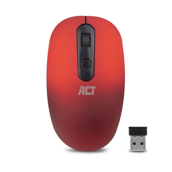 ACT - Wireless Mouse, USB nano receiver, 1200 dpi, red