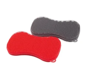 DOTZ - schuurspons uit silicone grijs of rood 13x8cm
